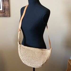 Handcrafted Tan Woven Shoulder Bag NWOT